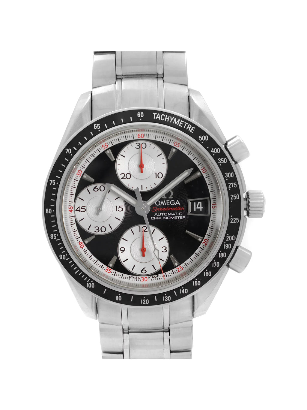 Omega 3210.51.00 Watch Automatic Black Steel Mens Panda Speedmaster Dial 40mm