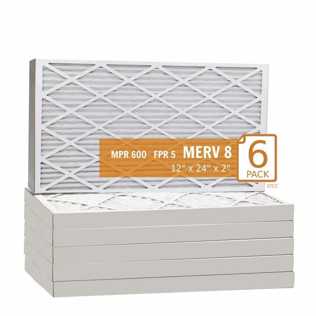 (6 Filter Pleat Air Purolator MERV 12x24x2Key 8 Pack) -