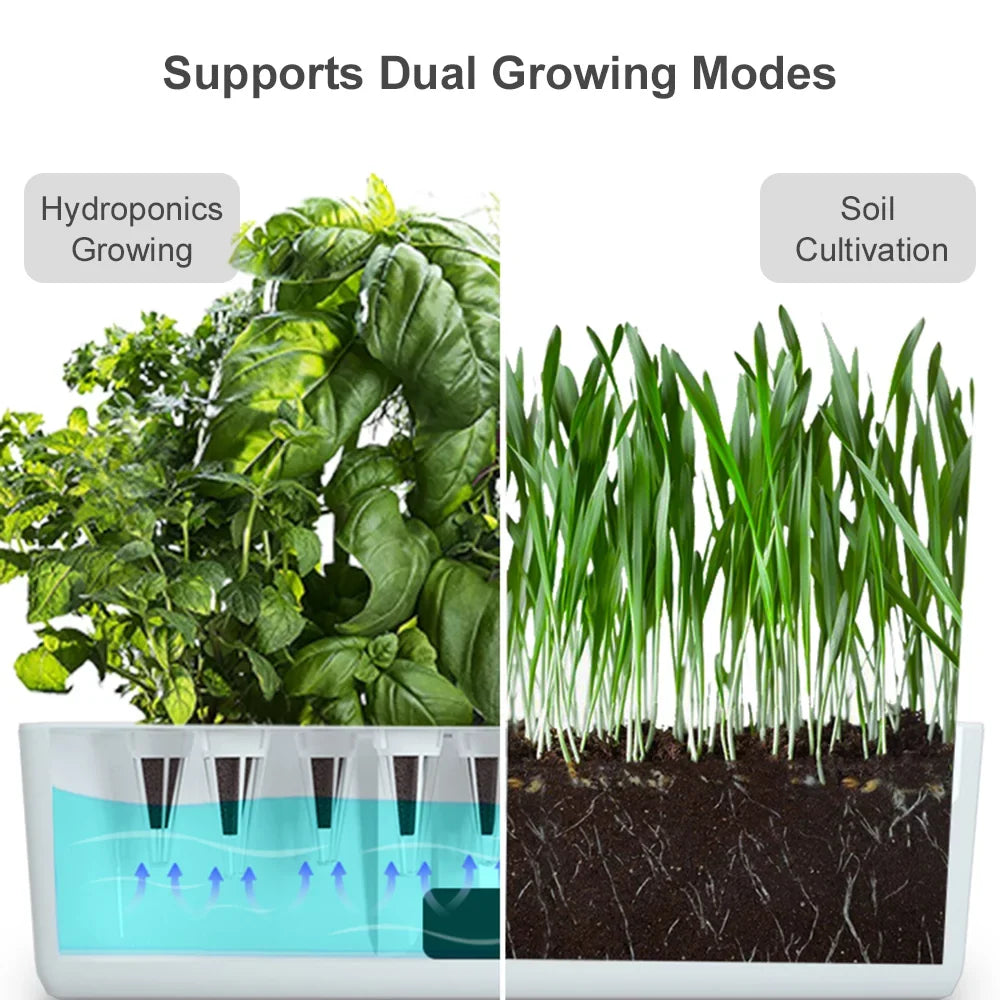 System for Kit Lights Adjustable Growing Smart Hydroponics LED Office 15W Timing Pods Kitchen Height Smart Pump 2L Water with Water Home Tank Leyfeng Automatic 9 Grow Herb Garden Indoor