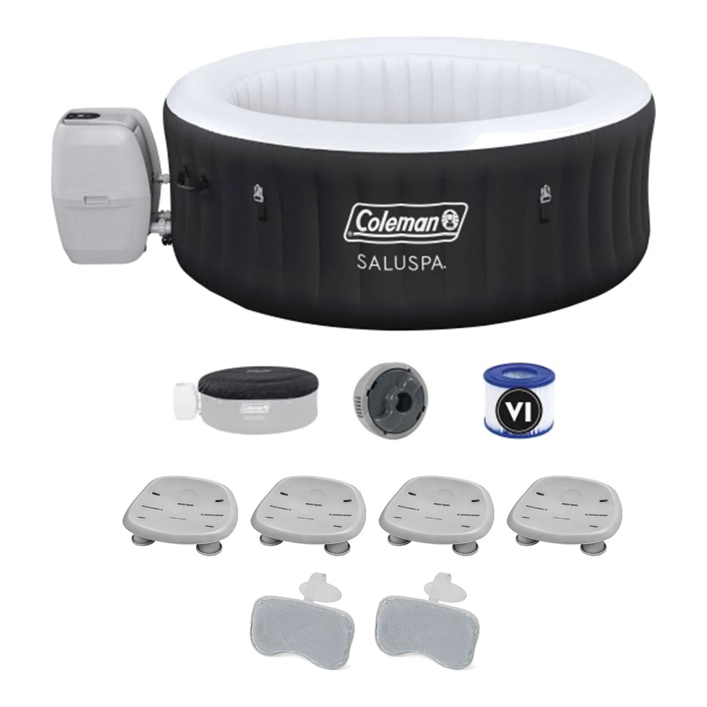 2 & SaluSpa 4 Headrest SaluSpa Coleman Pillow Tub w/Bestway Seat AirJet Hot