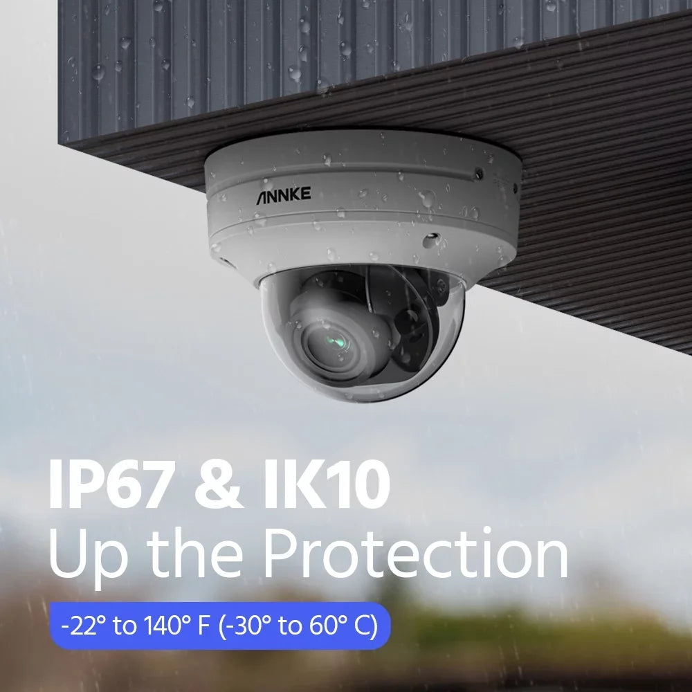 2-Way 4X 4K PoE Audio,Person/Vehicle Dome 8MP ANNKE Detection Motorized Security Varifocals Camera,Support