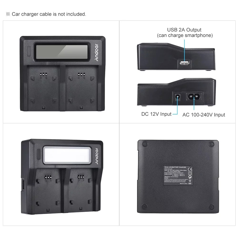 for Replacement A7III NP-FZ100 Dual A9 A7RIII Channel Sony Battery Suzicca LCD A7SIII