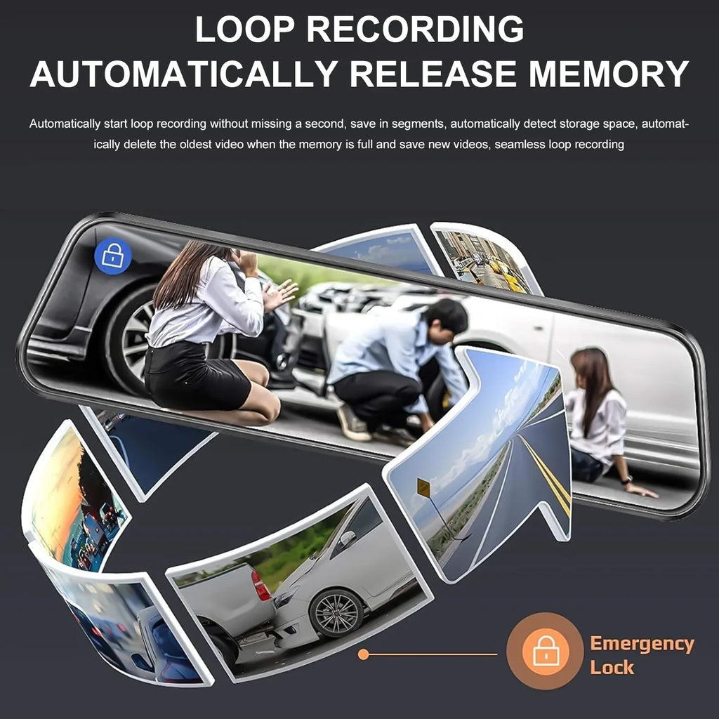 Camera,G-Sensor, Angle,with Backup Cable Rear 170° Front Cam,Kepeak FHD Monitor, and Wide Meters Full Mirror Touch 5.5 Dash 1080P Screen View Parking 10"