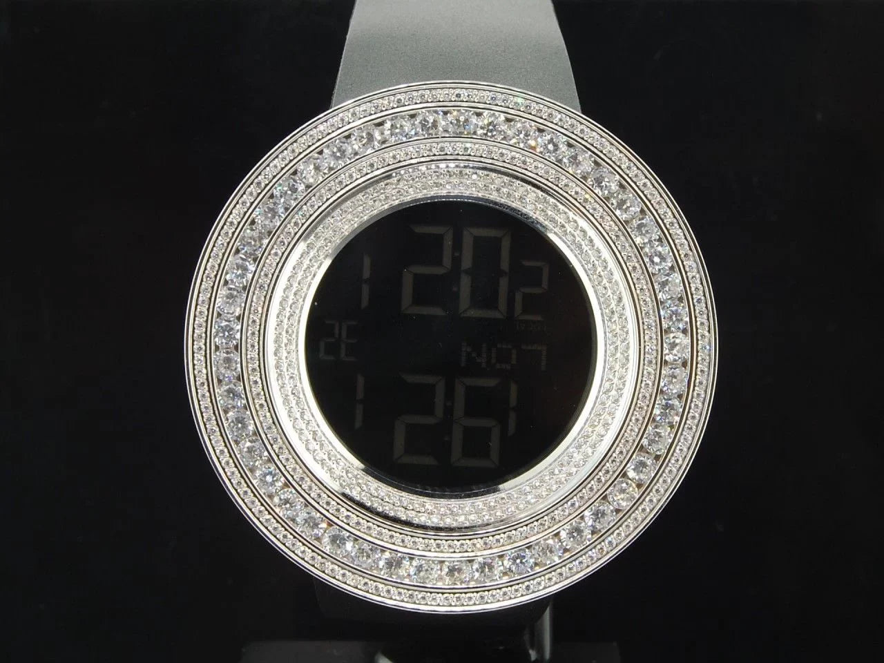 JoJino KC Mens ct Rodeo White Simulated Com Techno Joe Custom Diamond 15 Watch