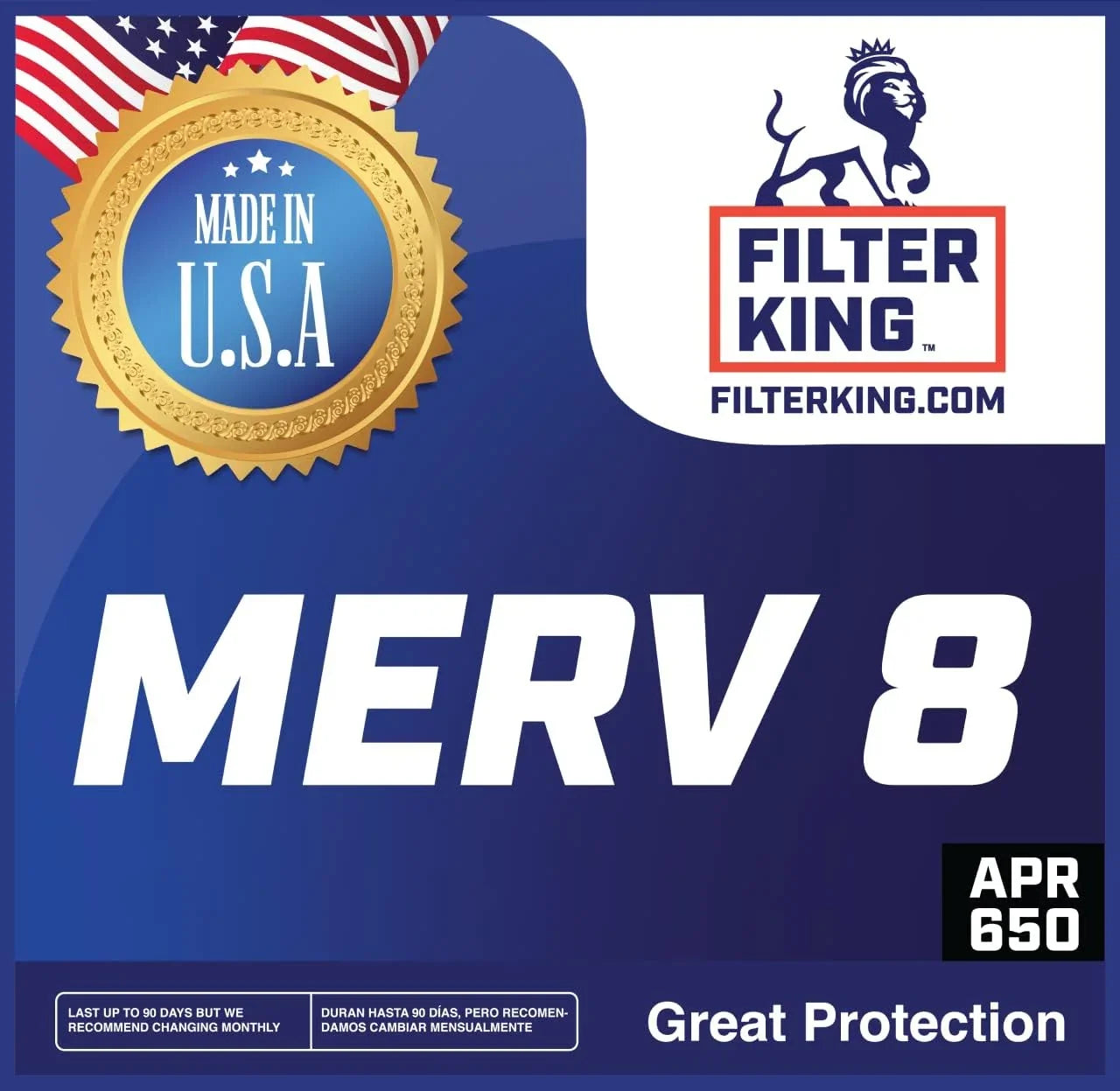 MADE Actual IN | Air 8 19 HVAC Size: 19x38.5x1 Filter Filters A/C | | x 4-PACK King | USA 38.5 MERV Furnace x .75" Pleated Filter