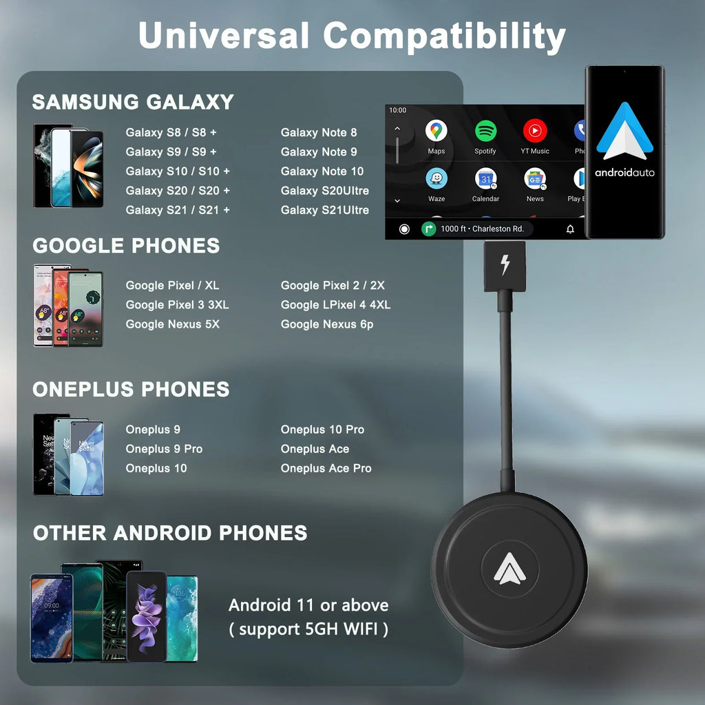 For Converts Cars Adapter Dongle Auto Auto Wireless to Android Wireless Phones