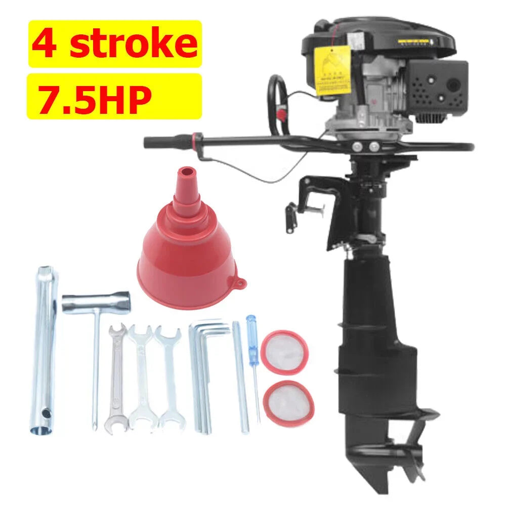 Stroke Engine Motor for Outboard 4 Outboard Motor 196CC Heavy Adventure Duty Fishing Boat 7.5HP Trolling Boat Outdoor G-a-s-o-l-i-n-e Motor Aquaculture Miumaeov