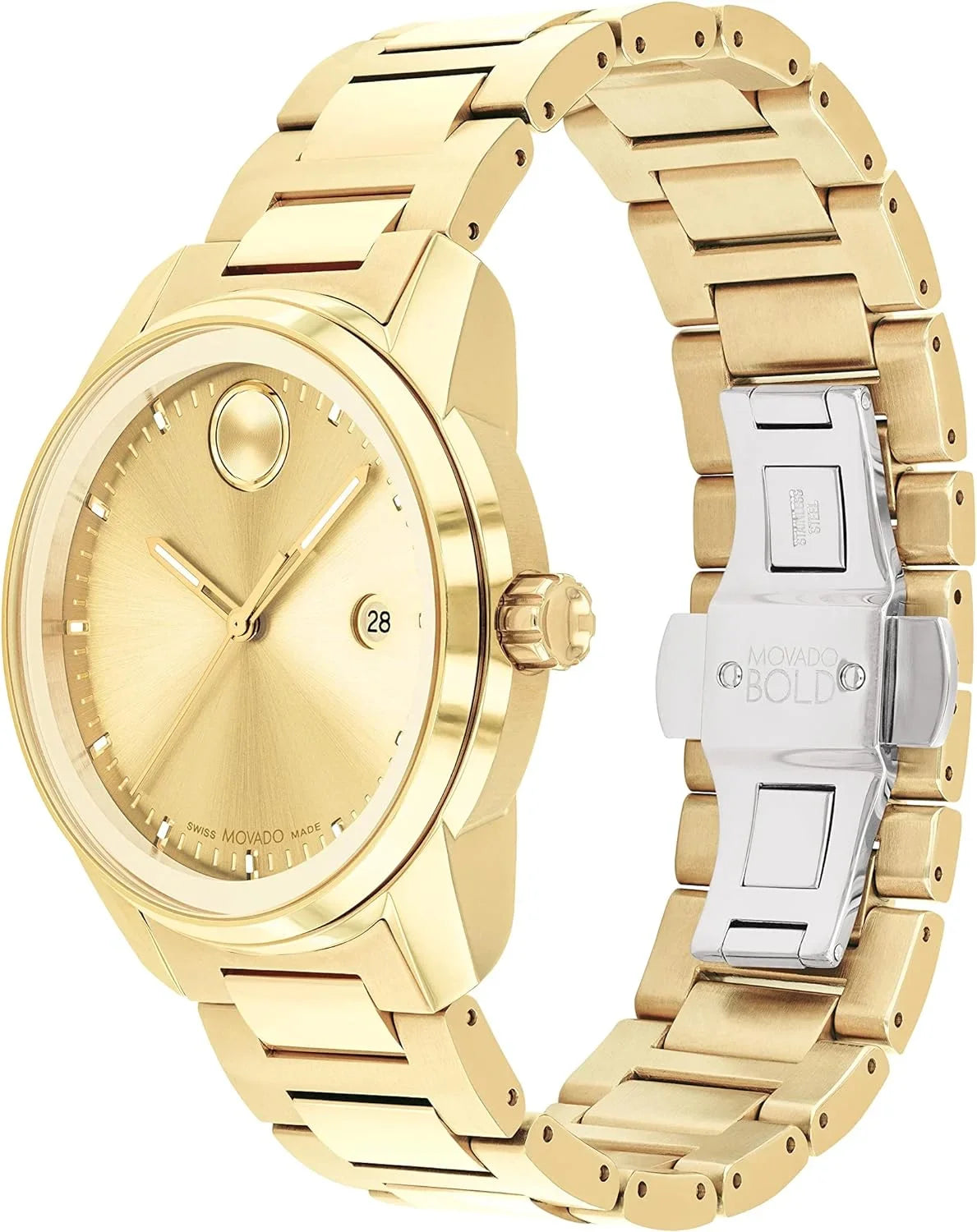 Men's Bold Watch Gold Movado 3600861 Verso Dial Quartz