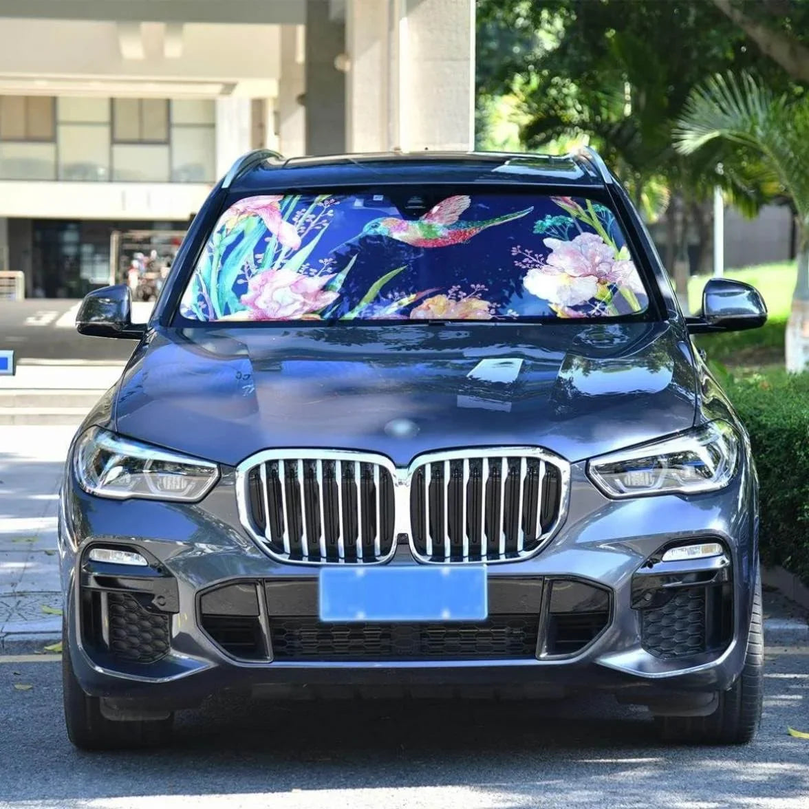 Windshield Inch Front Shade,Blocks Sun Cool Keep Car Flower SUV Your x Folding for Shade Protector Sun Fits to UV Hummingbird Truck,55 Bestwell Vehicle Sun 27.6 Shield Ray Visor