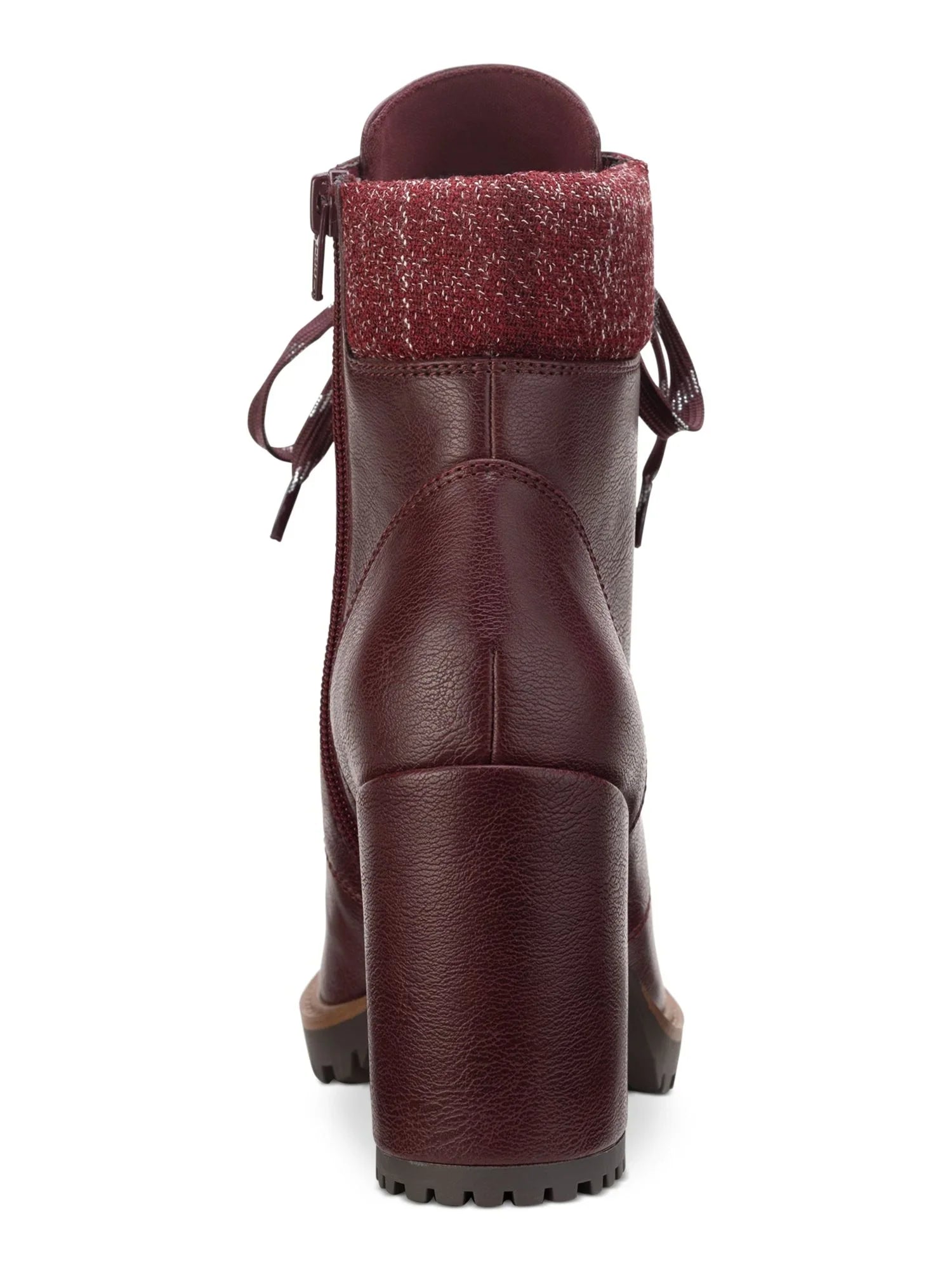 Padded SUN Block Octavia Up Hiking Lug Toe Burgundy Lace 8 Zip-Up Sole Heel Cuff Cushioned Boots M Womens Round STONE