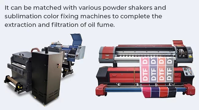 Universal CALCA and 250m³/h for DTF Powder 250W Sublimation DTF Filter Extractor Heater Shakers Fume