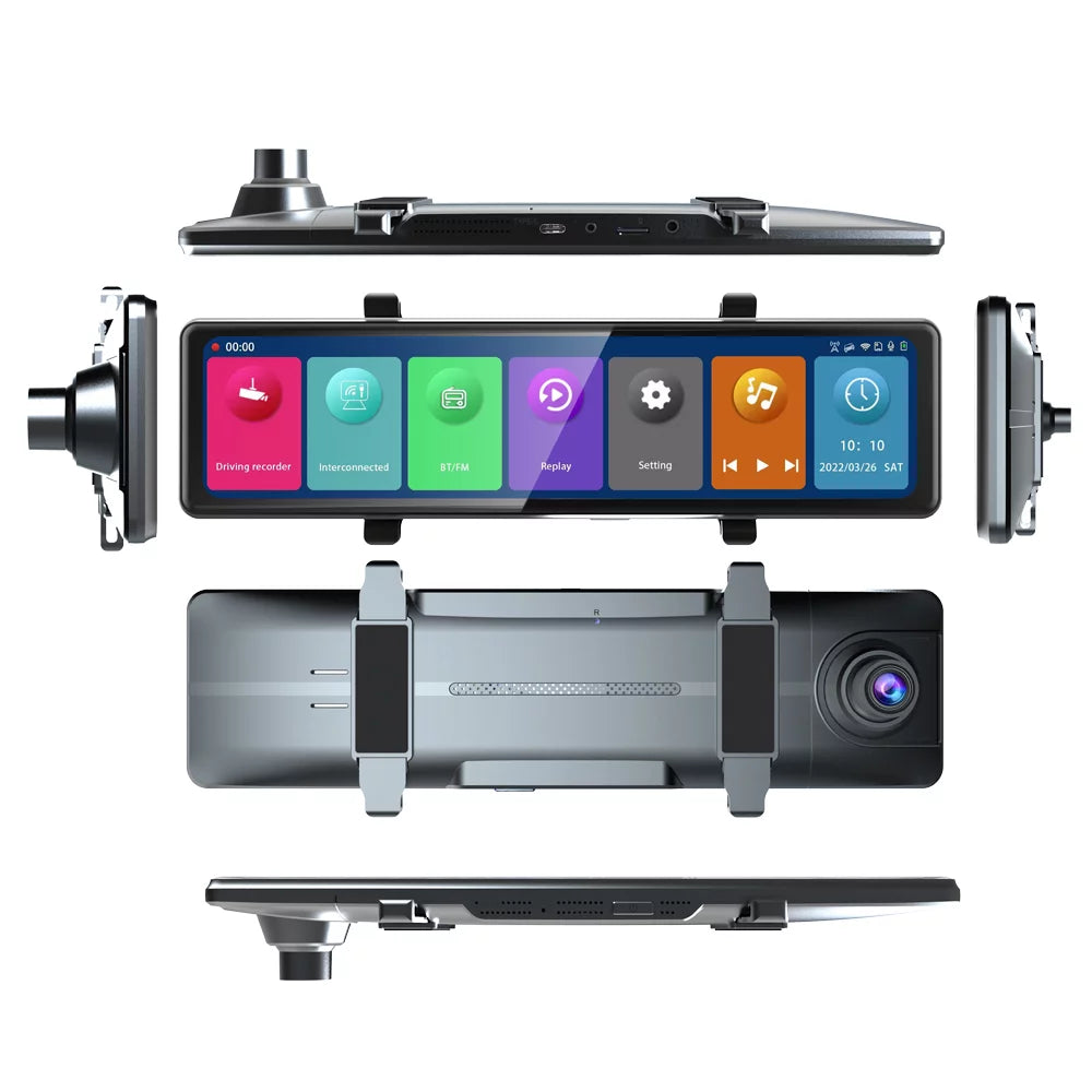 Cam Cameras 2.5K Car Car Video OWSOO 12in Mirror Car Recorder Clear Screen Driving Dash 3 Rearview Touched Auto Recorder Carplay Recording