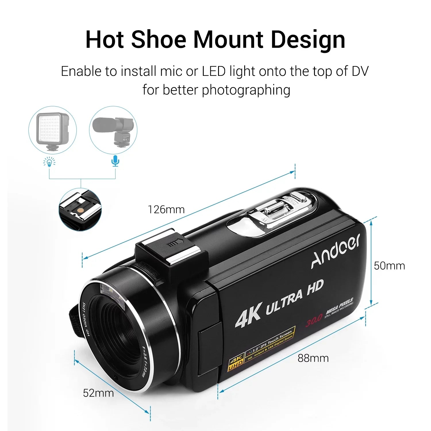 Inch Inch Camera Andoer-2 Monitor Professional DV 4K Function Video AINN IPS Camera ERYUE Burst Camera,Video Monitor Handheld IPS IPS 3.0 3.0 DV Video Inch