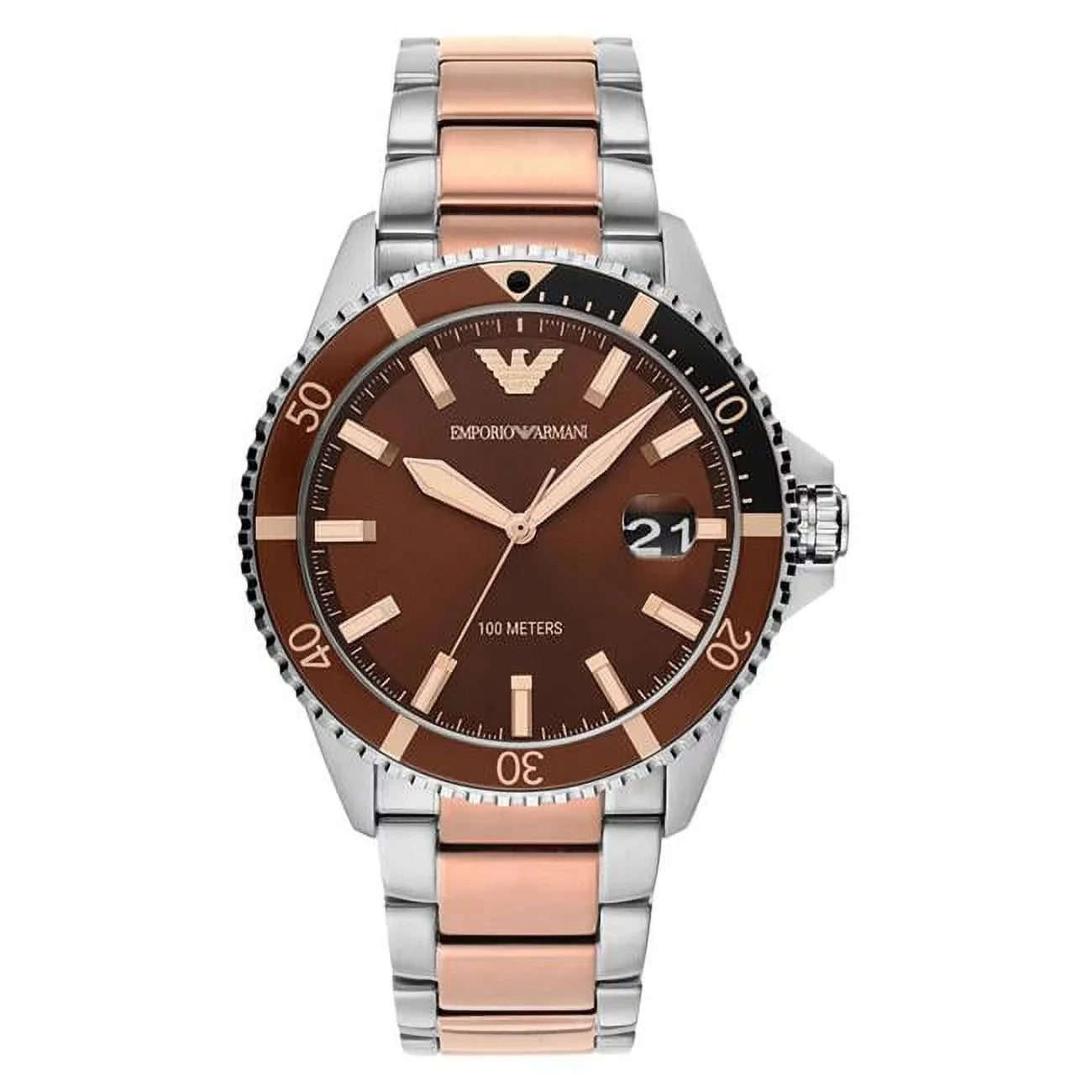 for Two-Tone Steel mm Stainless Armani Mens, Watch 42 Emporio