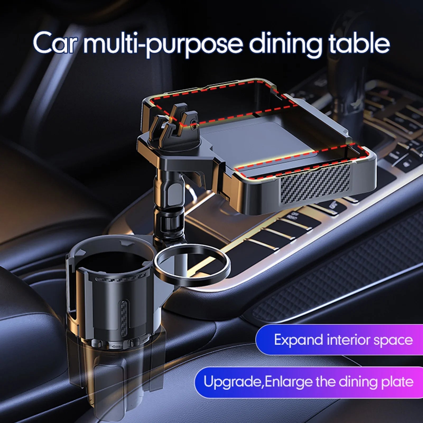 Holder Versatile Multifunctional 4IN1 Tray Holder for Cup Car Dual moobody Storage Rack, and Expander Snack Phones, Tray Cup Drinks