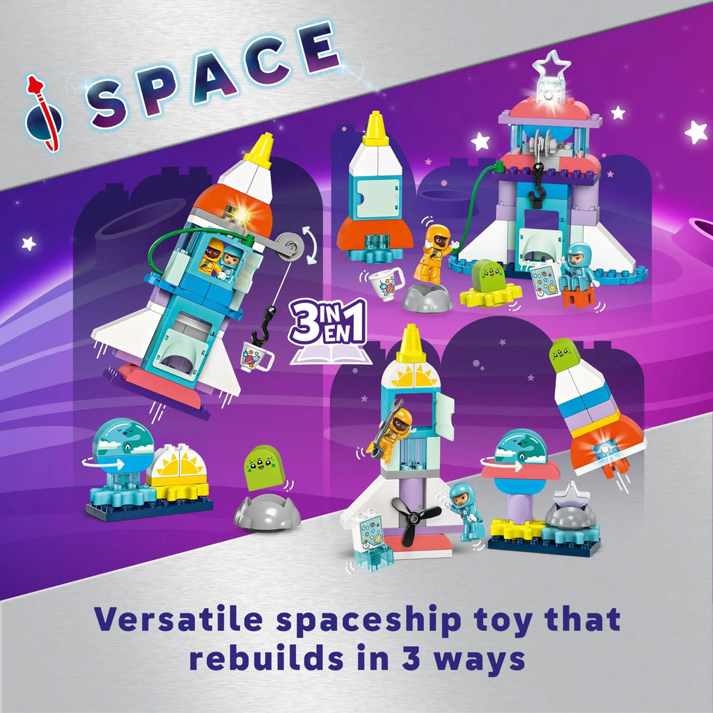 and Set, Fine Building Toy Space Educational 3 Learning Ship 3-Year-Olds Preschool Rocket in Shuttle and 10422 Up, Develops LEGO Motor Space 1 Kids’ DUPLO Skills, Kids for Discovery Adventure