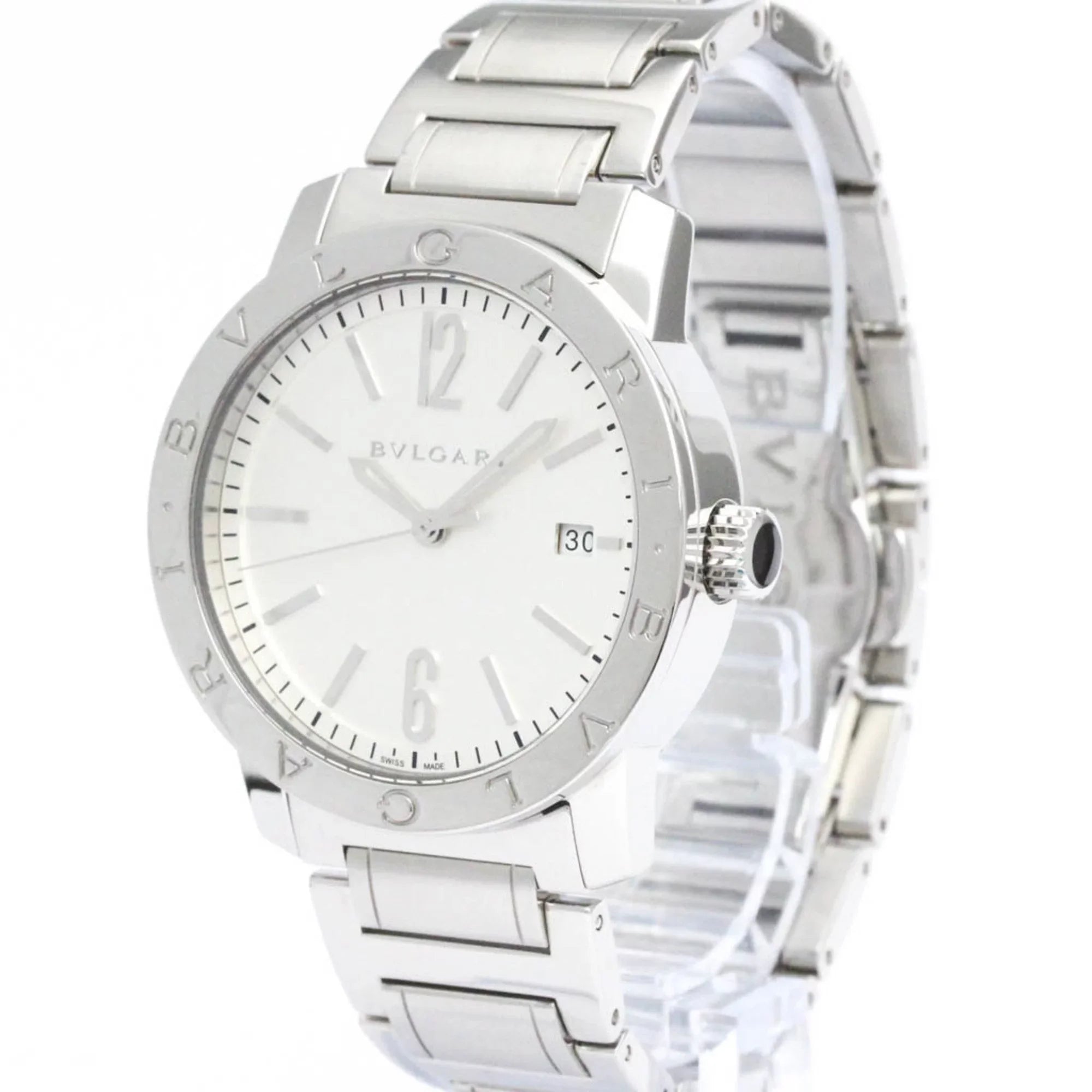Pre-Owned Steel (Good) BF560761 BVLGARI Automatic Polished BVLGARI-BVLGARI BB39S Mens Watch