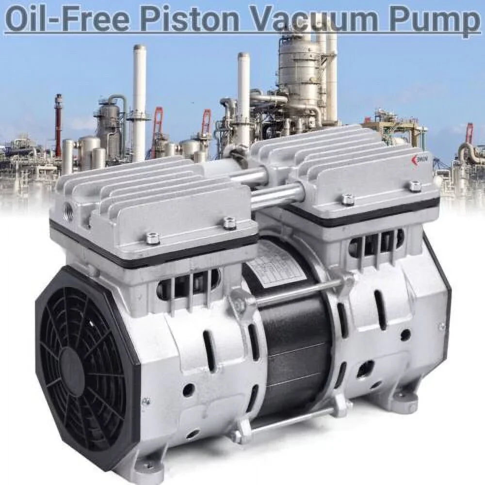 8 Double-Cylinder Piston Compressor 110V 1400 Vacuum Bar 680mmHg rpm Oilless