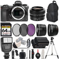 '- Remote Flash Card + Memory Grip Lens Wide Lens Nikon Lens Telephoto Mirrorless f/4-6.3 + UV-CPL-FLD + II + + with 24-50mm Angle Filters Internatio + Z7 0.43X 2.2x Control Wrist + Digital 64GB Camera
