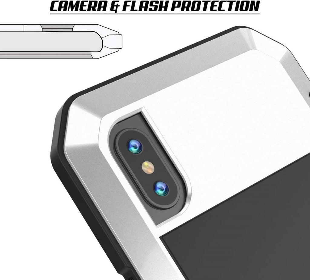 Heavy Scratch Case Military Metal Travel Rugged (Silver) and Outdoor Protection, Shockproof 6 Gorilla iPhone Grade Glass Resistant Aluminum Duty