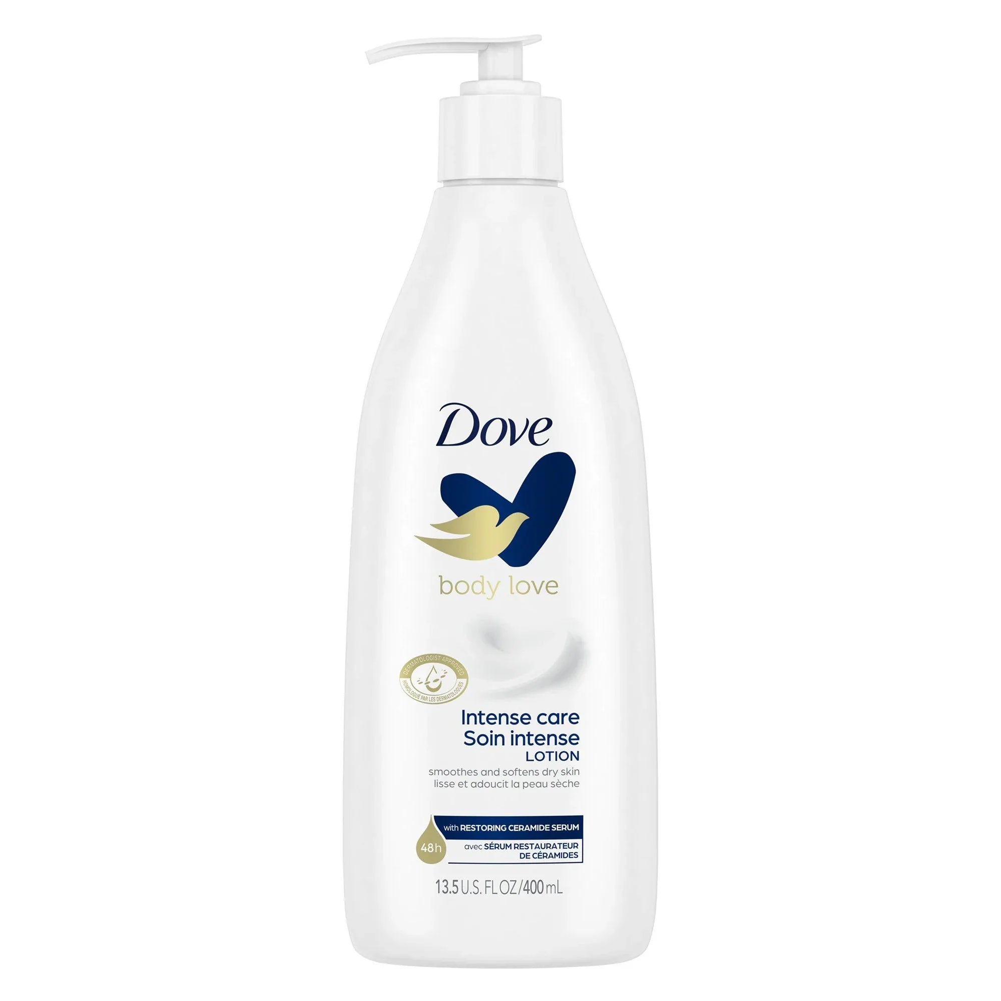 (EA/1) Scented and Love oz. Care Bottle Pump 13.5 Dove Body Lotion Moisturizer Hand Body Intense