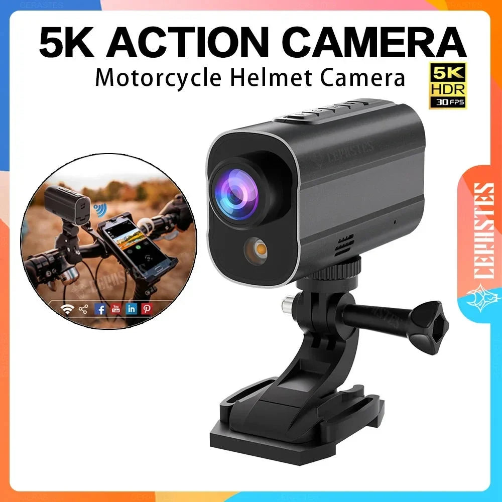 with DV Sport Light Riding Action Bike Motorcycle Led 5K WiFi Helmet Bicycle Camera Drive Recorder Anti Road Shake Camera