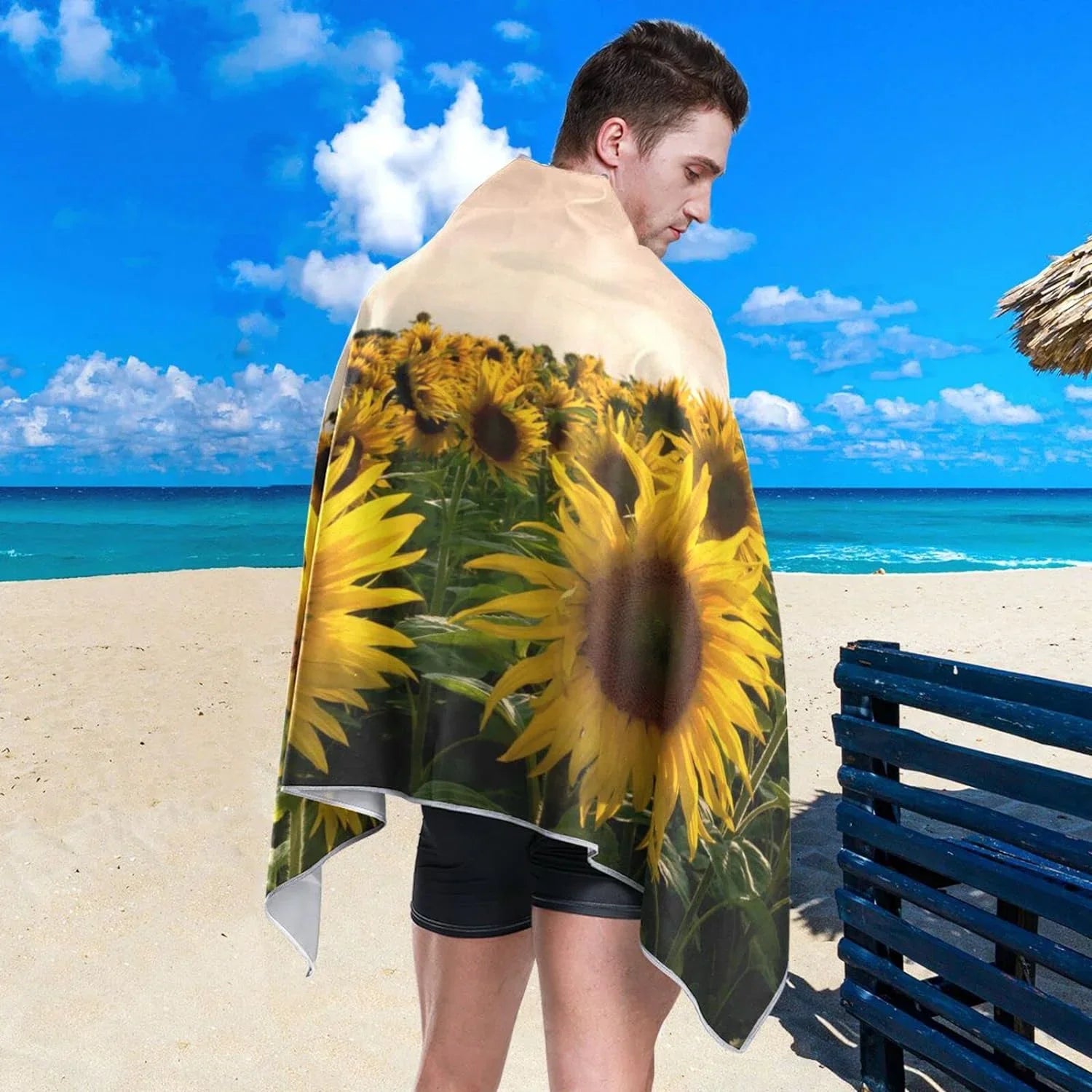 Towel Towels Lightweight Towel Quick Travel for Field Dry Sunflower Swimming Beach Compact Super Holiday（363） Oversized Bestwell - Camping - Absorbent