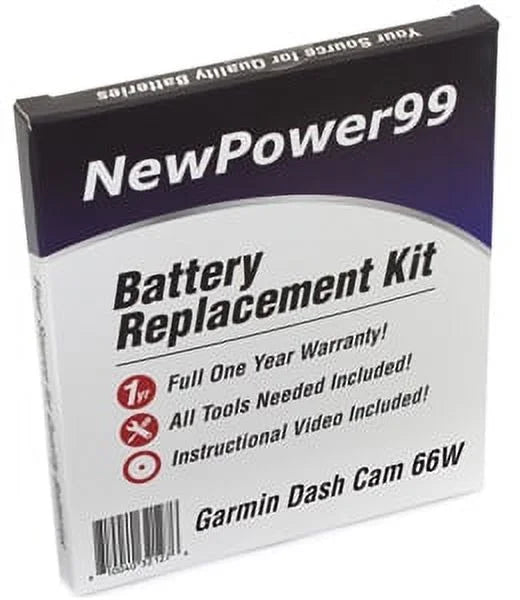 Cam One Tools, Battery with Life Battery Warranty Instructions, Replacement and Dash Extended Kit Full 66W Garmin Video Year