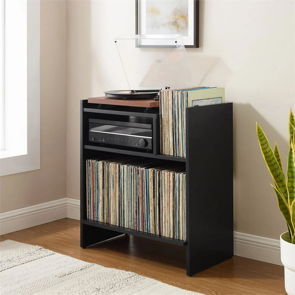 Tv Furniture Portland Console Record Stand Center, Entertainment Crosley and Media Vinyl Storage
