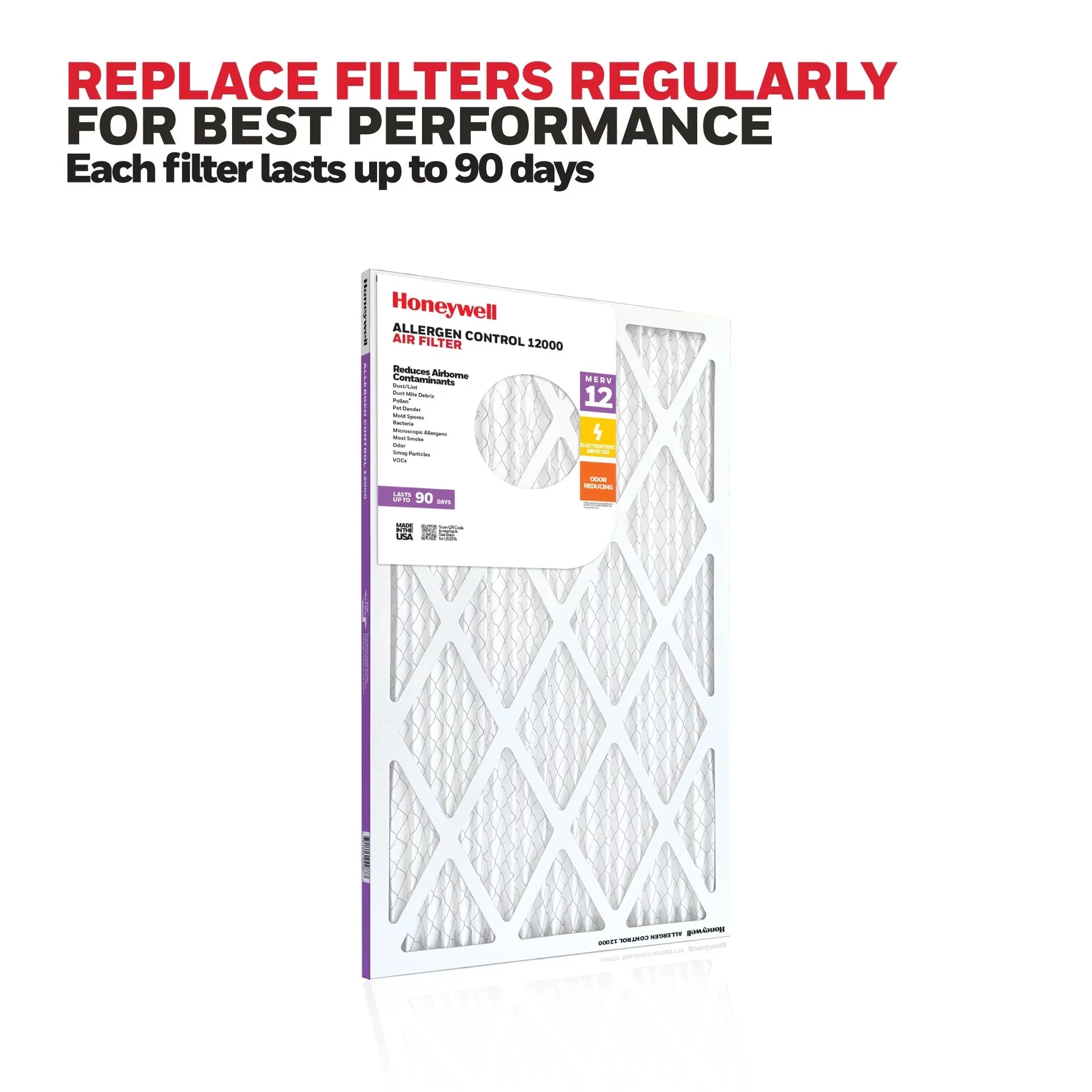 Honeywell Pack HVAC Pleated -4 16x20x1 MERV Furnace Air 12 Filter
