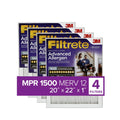 1500 by Reduction Viruses, Captures Allergen Allergens, 20x22x1, MPR, Air HVAC 3M, 4 12, Bacteria, Filtrete Advanced Filter, Furnace MERV Filters