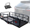 for 14.4" Lbs Heavy Car SUV Traveling Receiver Carrier Basket WAGEE 24" Rear x 500 Luggage Cargo Hitch Duty Folding Camping 60" x Cargo Mount Fits Rack 2"