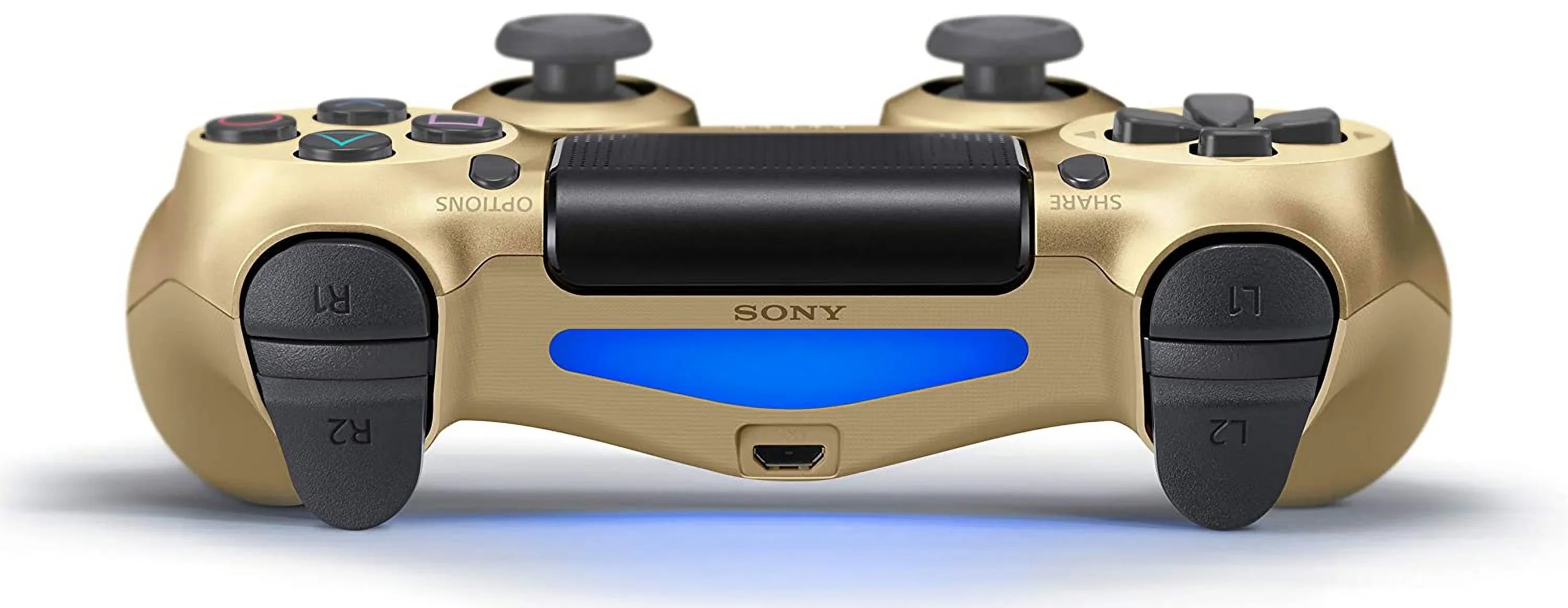 Gold BOLT Dual Controller Like Controller PS4 Chatpad Pre-Owned For Shock Bundle. AXTION (Refurbished: New) + Sony Black for Console PS4 Wireless Gaming