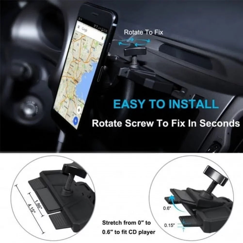 Grip Holder Car Swivel Mount - Magnetic Motorola Strong E Slot Dock for (2020) CD Magnets CD Phone Player Slot Moto Strong G8K