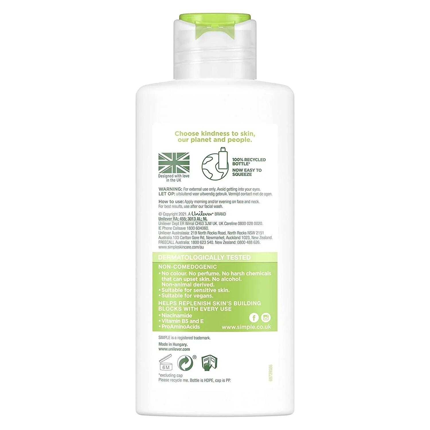 Skin 12 (Pack Hour Skin Of Moisturization, 3) Moisturizer, Hydrating For With Sensitive Facial 4.2 Simple Ounce Moisturizer