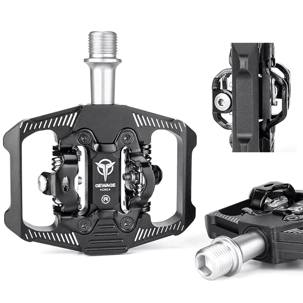 Double with Clip Pedals MTB Optimal Transfer Sided for Cleats Efficient Pedals
