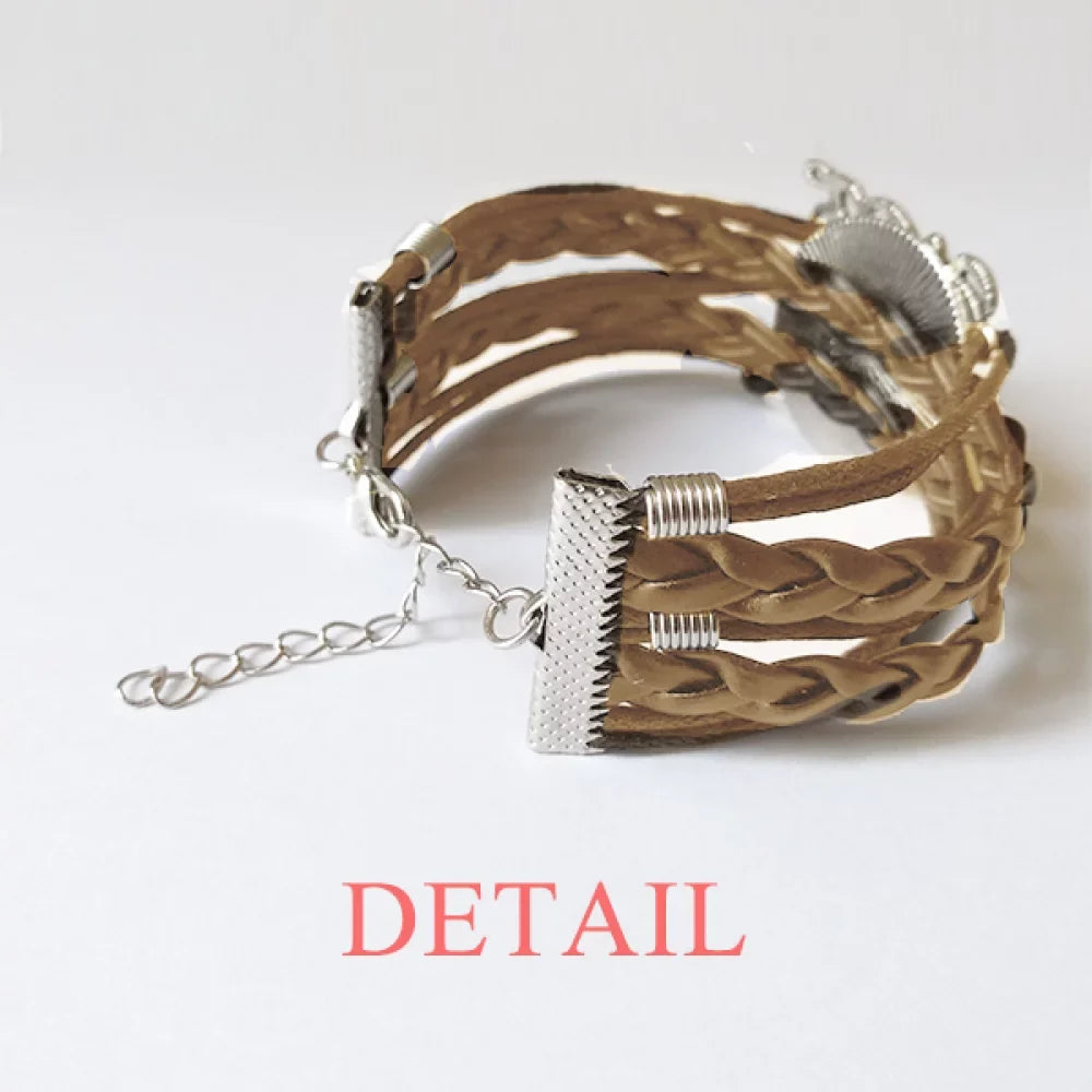 Bracelet Leather Double Set Seriously Hard Worked Hand Designer Wristband Rope Paint Strap