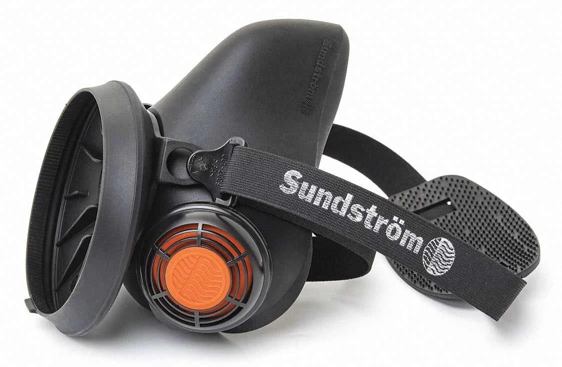 Respirator,Silicone,Black Half H01-2821 Sundstrom Safety Mask