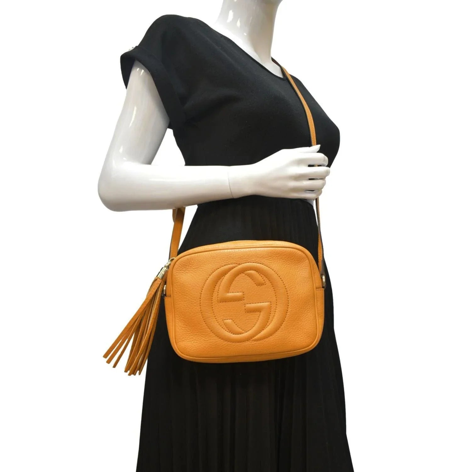 Bag GUCCI Orange Camera Soho 308364 Crossbody Pre-owned Disco Leather
