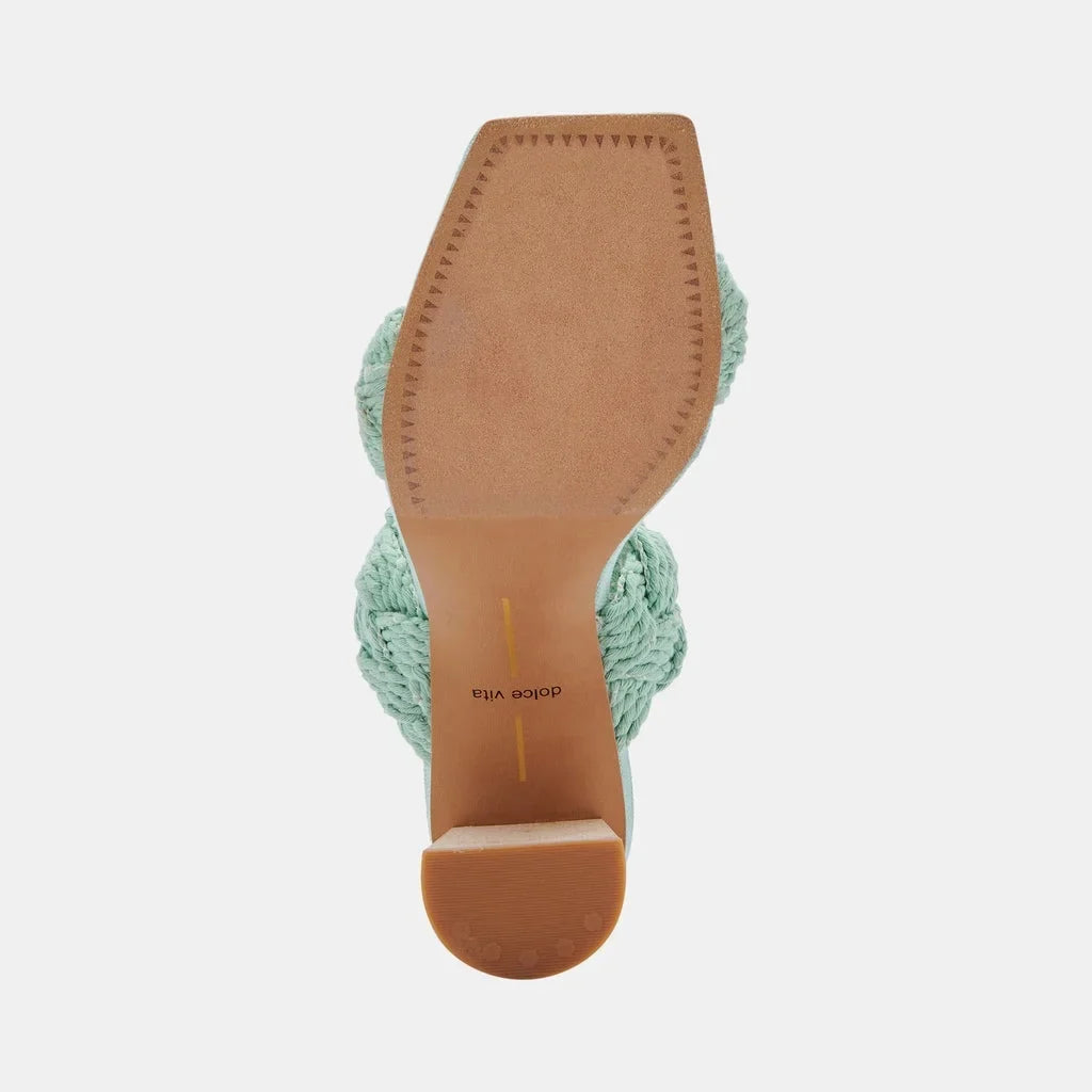 Play 11) Open Slip Mint On Sandals Rope (Mint Toe Dolce Block Dress Vita Squared Heeled Rope,