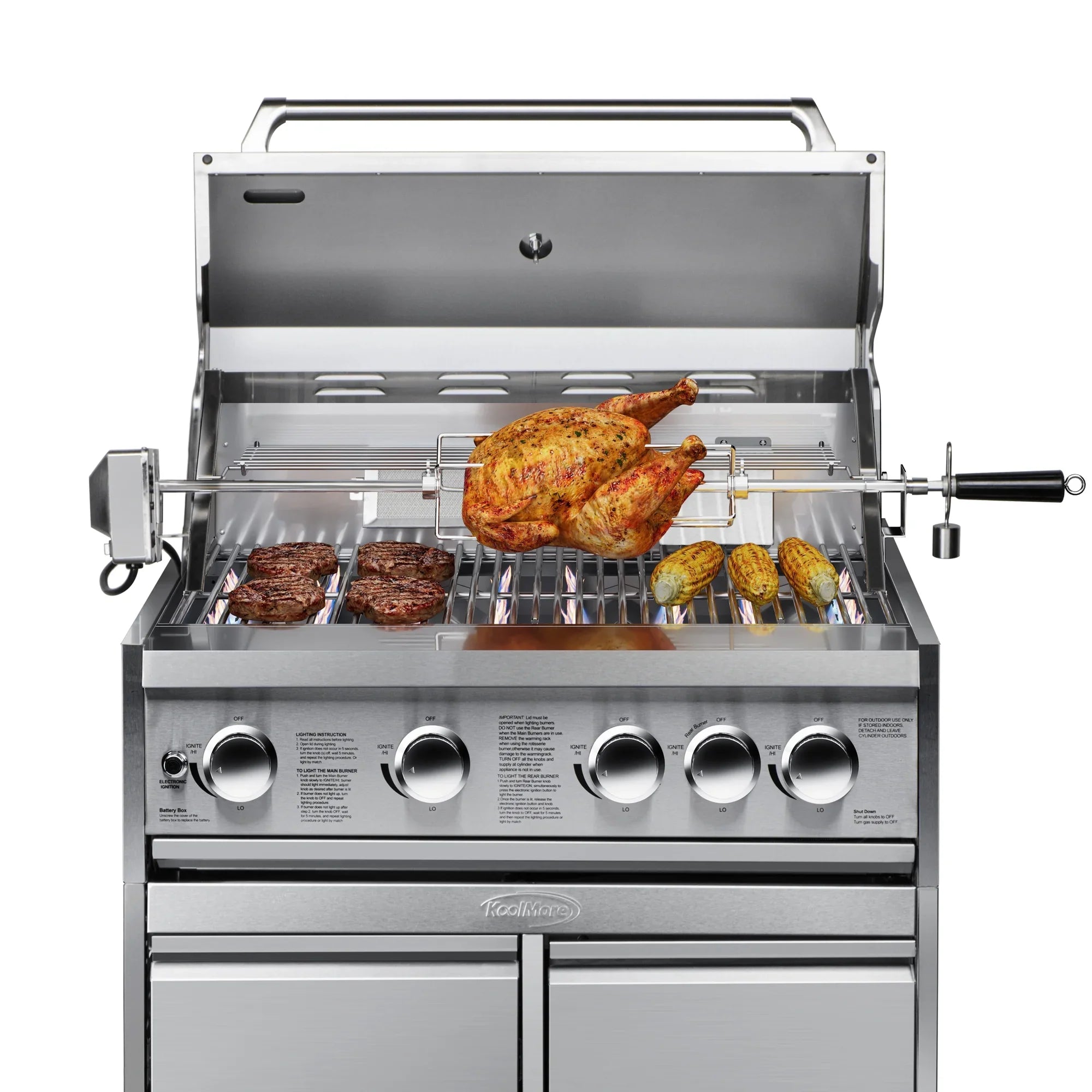 Stainless-Steel in 30 Liquid for Grill Outdoor Propane Kitchen in. (KM-OKS-BQ30) Built-in BBQ