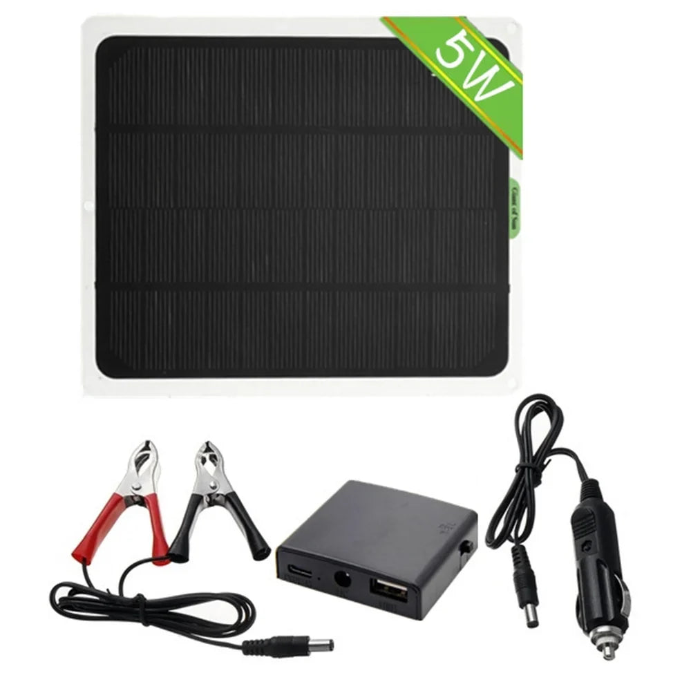 RV Charging Outdoor Solar for Flexible 20W Panels 12V/5V Charger Clips Monocrystalline occkic Battery Cars Yachting Charger with