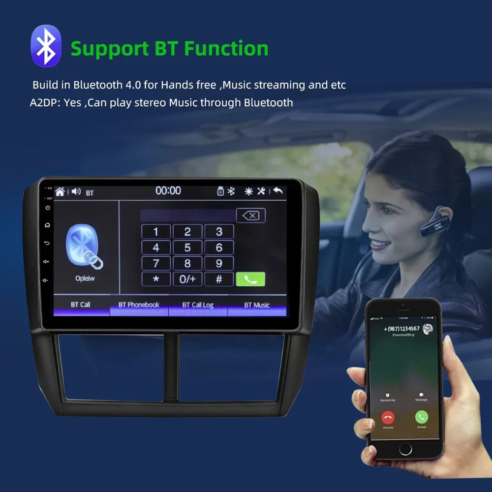 Subaru 10 9 Car Radio Auto Carplay 2008-2012 Player Bluetooth Android inch GPS Car Forester for Navigation JMANCE Android