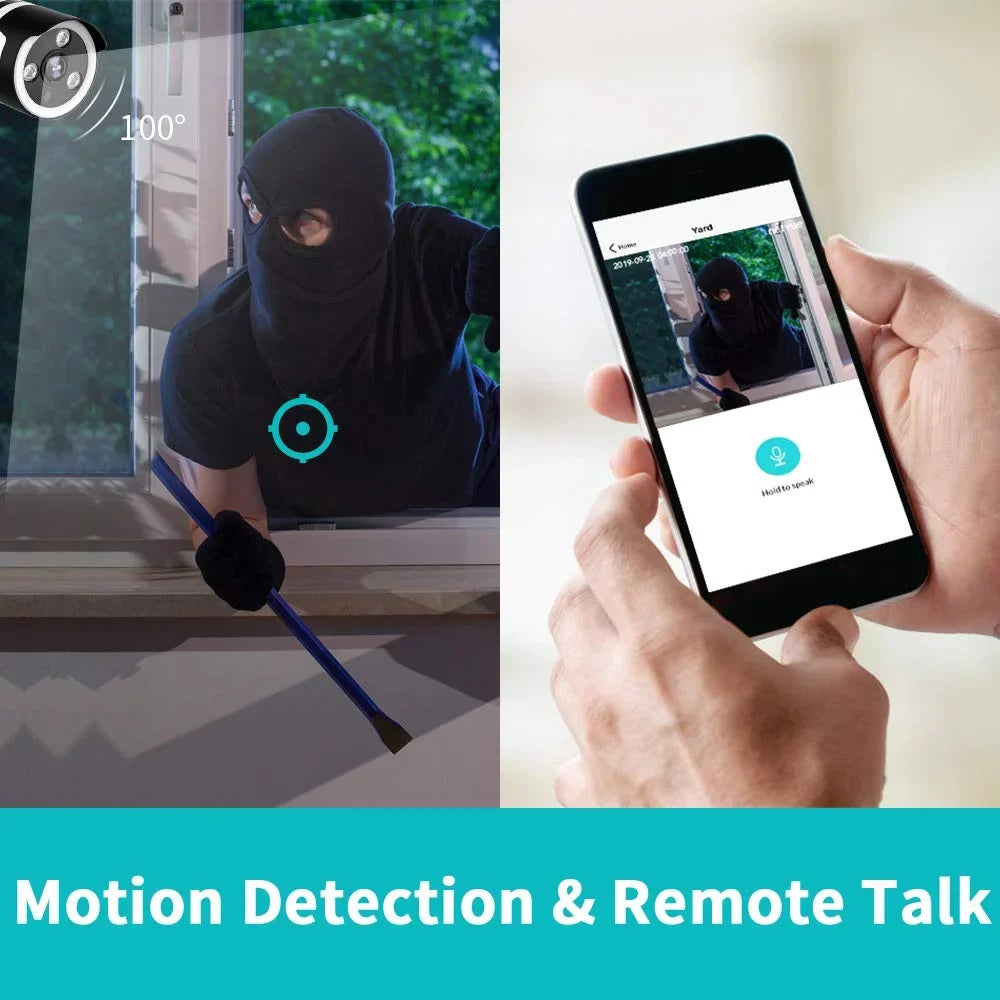 Weatherproof Camera Night Outdoor WiFi Netvue Security with Motion Detection Vision-White Surveillance Camera,