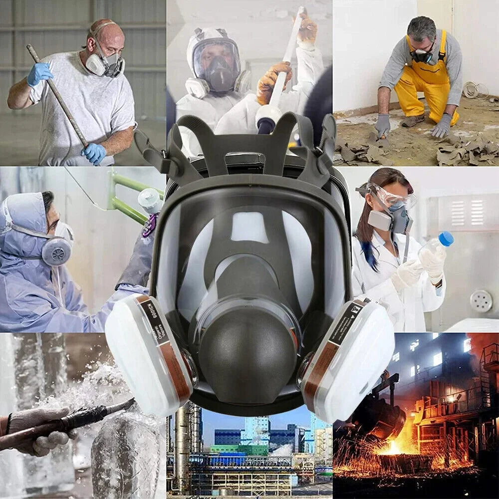 Set Respirator for Gas w/Filters Mask Spraying Face Painting Facepiece Full 6800