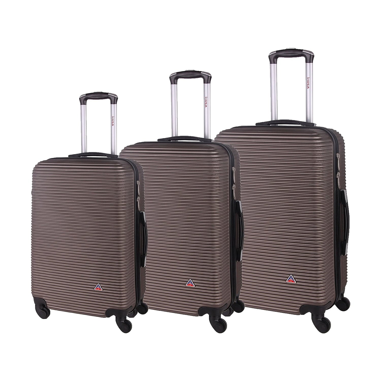 Set Royal (IUROYSML-BRO) Brown InUSA Plastic Luggage 3-Piece