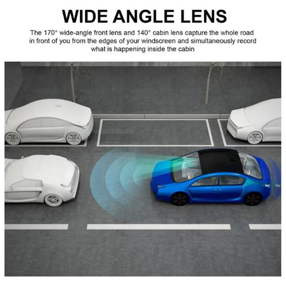 Video Cameras HD in Motion ALLTIMES Cable Cam Car Loop Screen, Detection, Recorder, Recording, Car and IPS Dash Front Charger with 2" 1 G-Sensor, 1080HD Interior Display 3 Rear