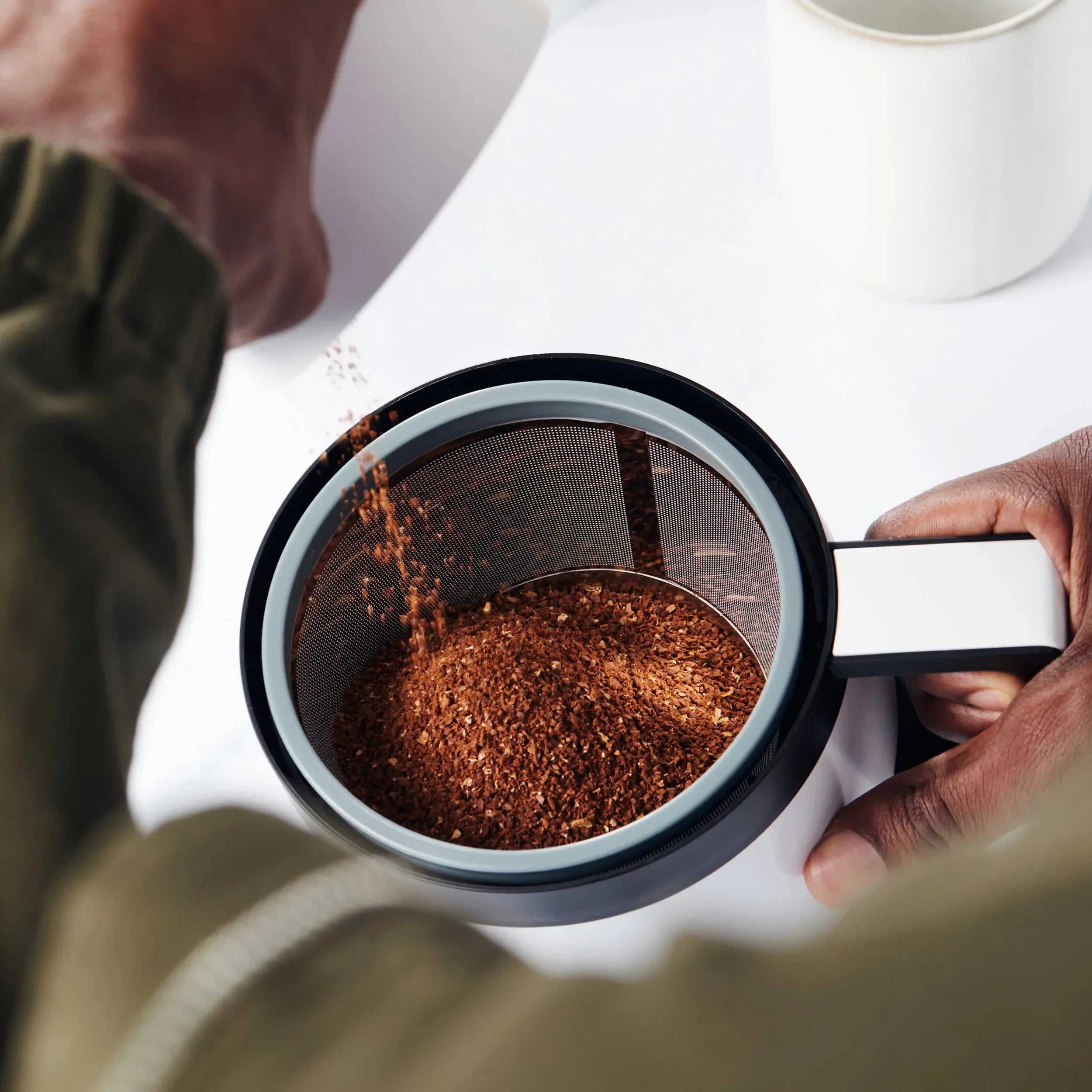 Makers for Coffee Filter Able Reusable Cup Coffee Stainless 8-12 Basket: Steel