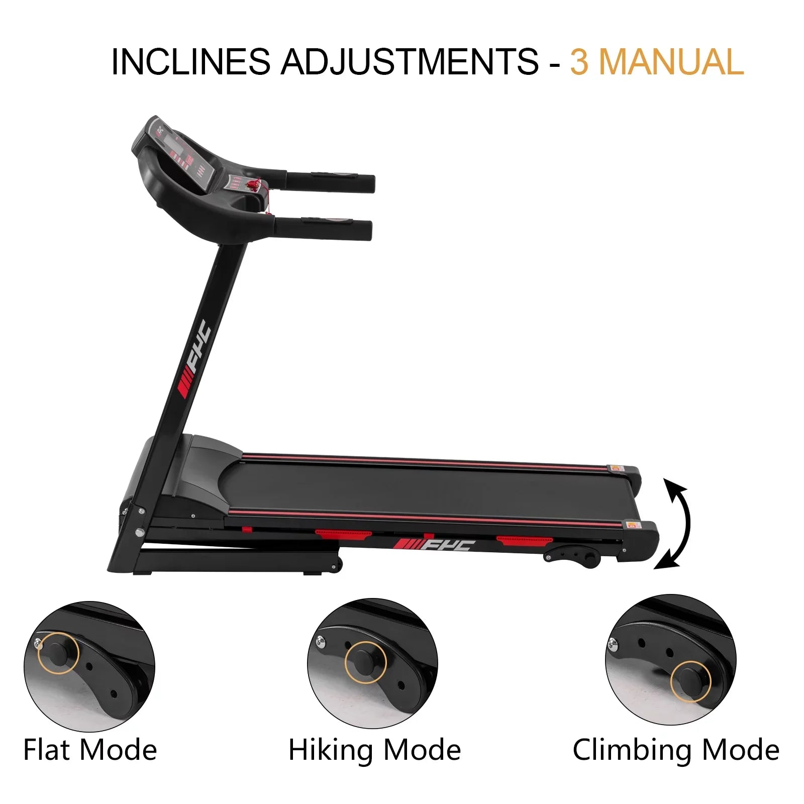 Home FYC 16KM/H Exercise Machine - Folding LBS Weight 330 Treadmill Foldable with Incline/, Capacity Electric Dcenta for Max 3.5HP Speed Running Gym Home Treadmill Workout Easily Assembly,