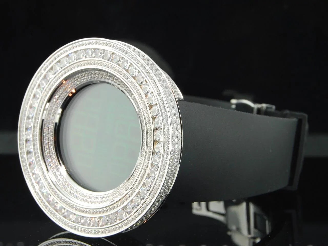 JoJino KC Mens ct Rodeo White Simulated Com Techno Joe Custom Diamond 15 Watch